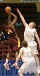 Othyus Jeffers goes up for two of his 30 points in RMC's NAIA 1st Round victory